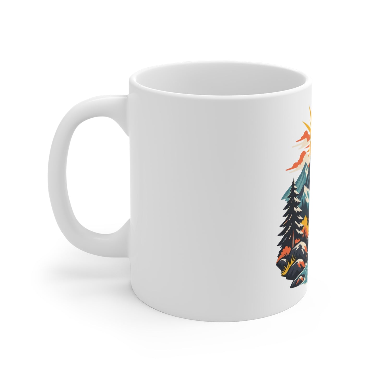 Alpine Sunrise River Mountain Adventure Coffee Mug