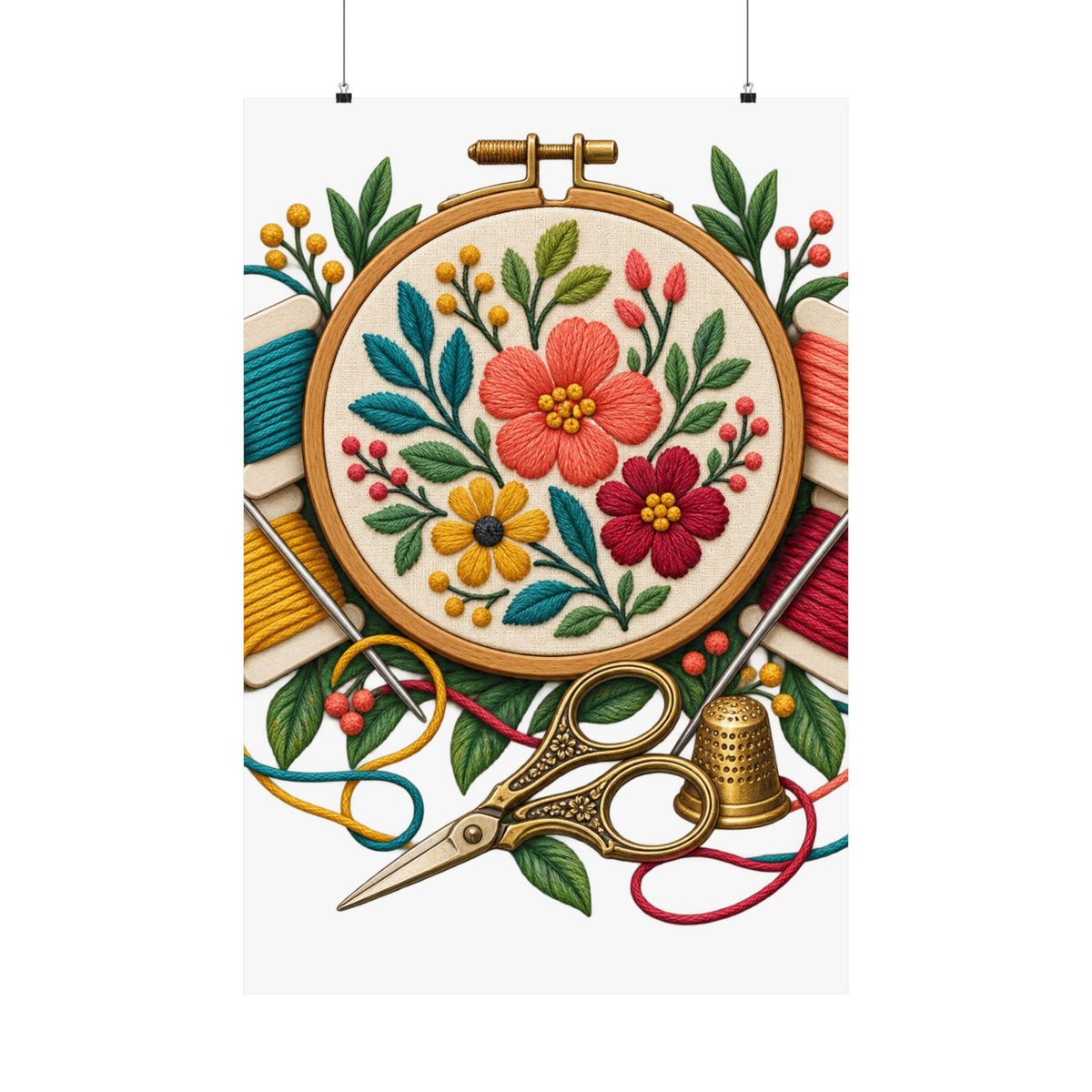 Botanical Embroidery Workshop Poster
