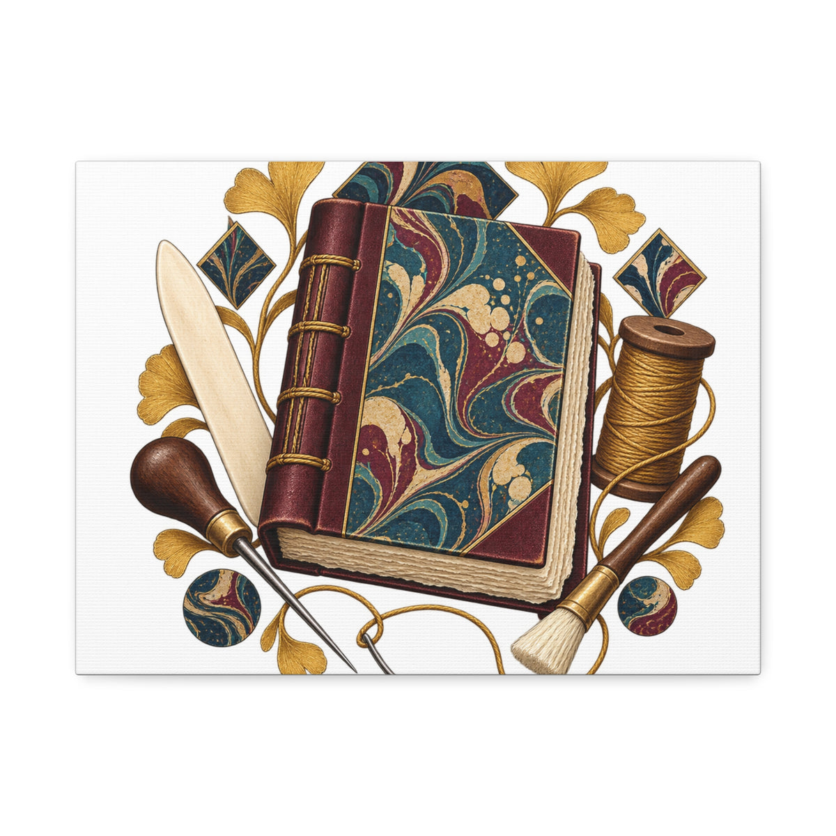 Traditional Marbled Bookbinding Workshop Canvas