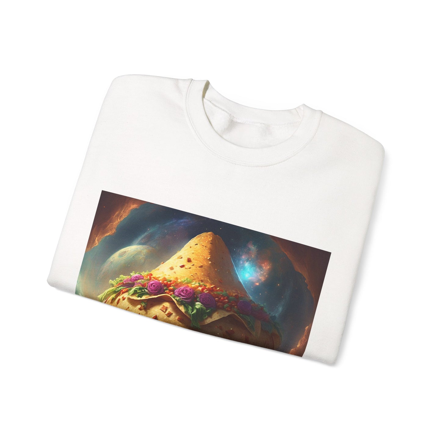Cosmic Taco Planetoid Surreal Food Fantasy Art Sweatshirt