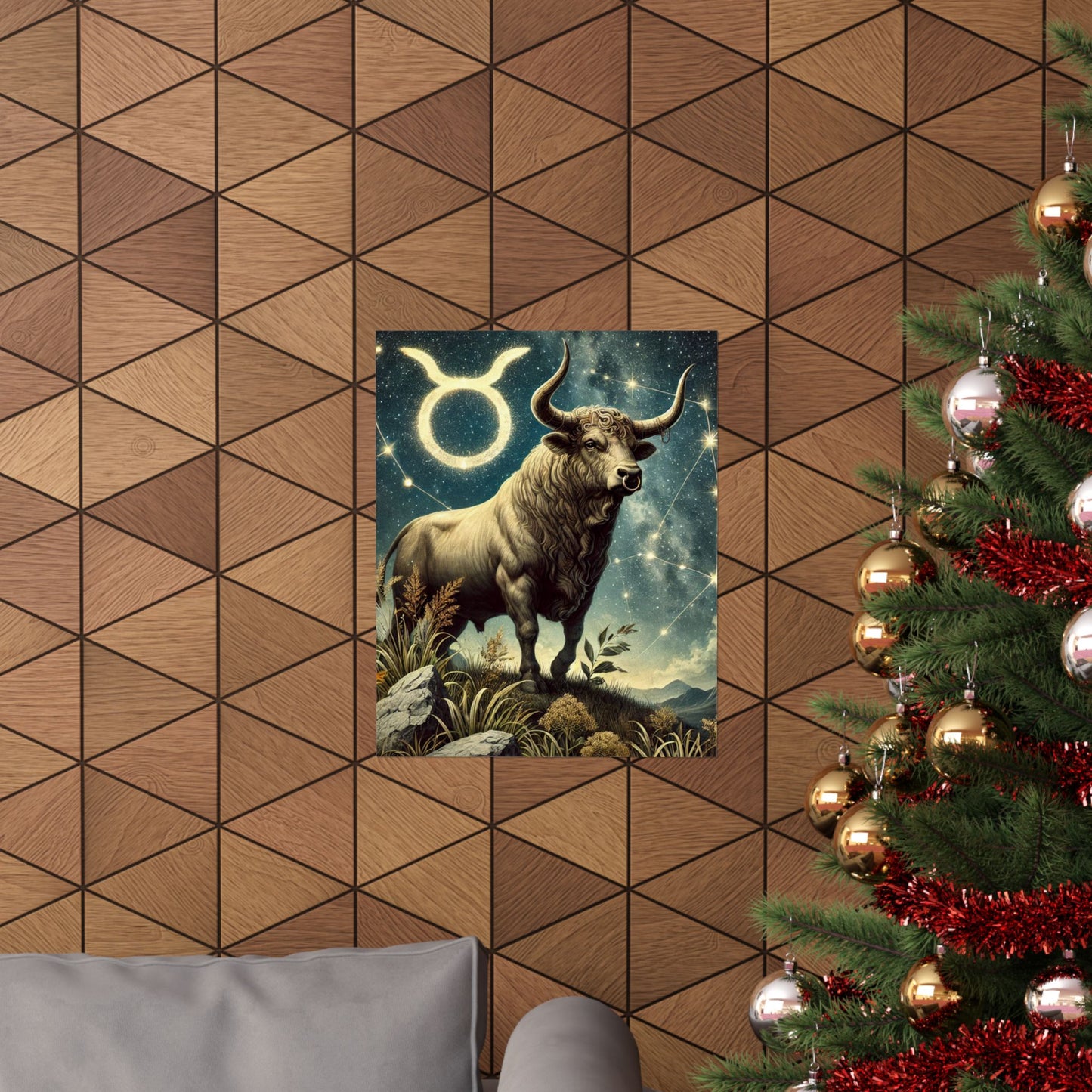 Taurus Bull Constellation Celestial Wall Art Poster