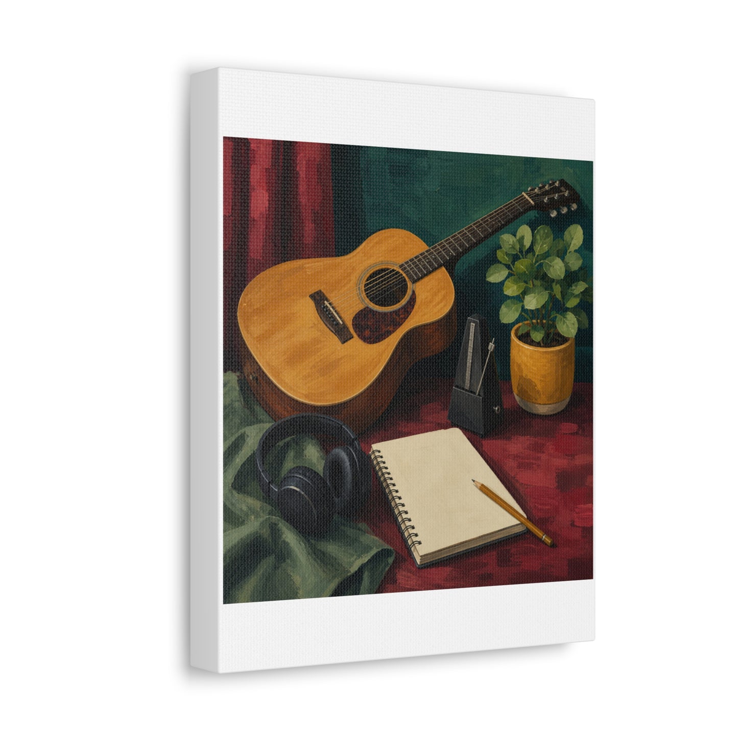 Cozy Acoustic Music Practice Art Canvas Art