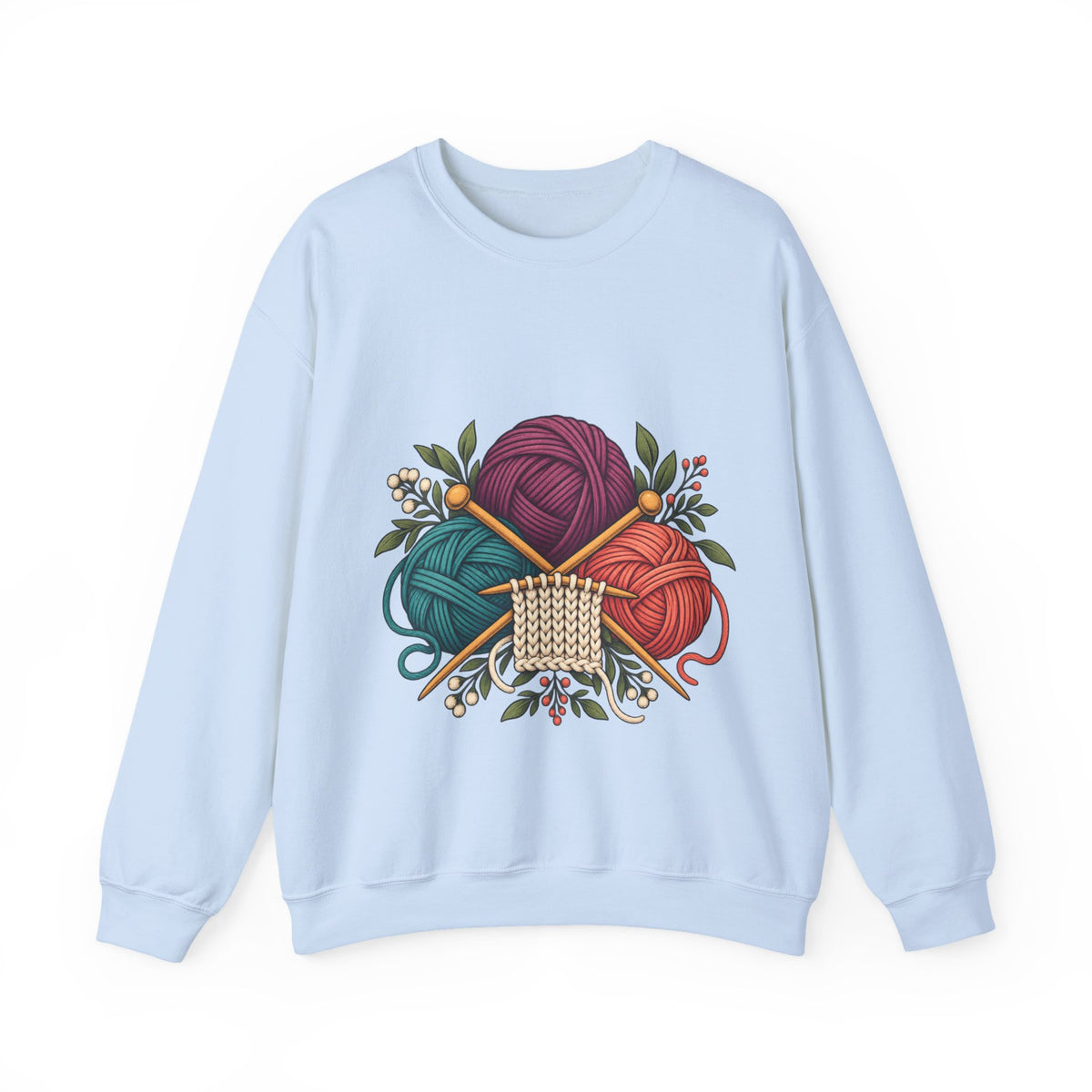 Retro Yarn and Knitting Botanical Art Sweatshirt