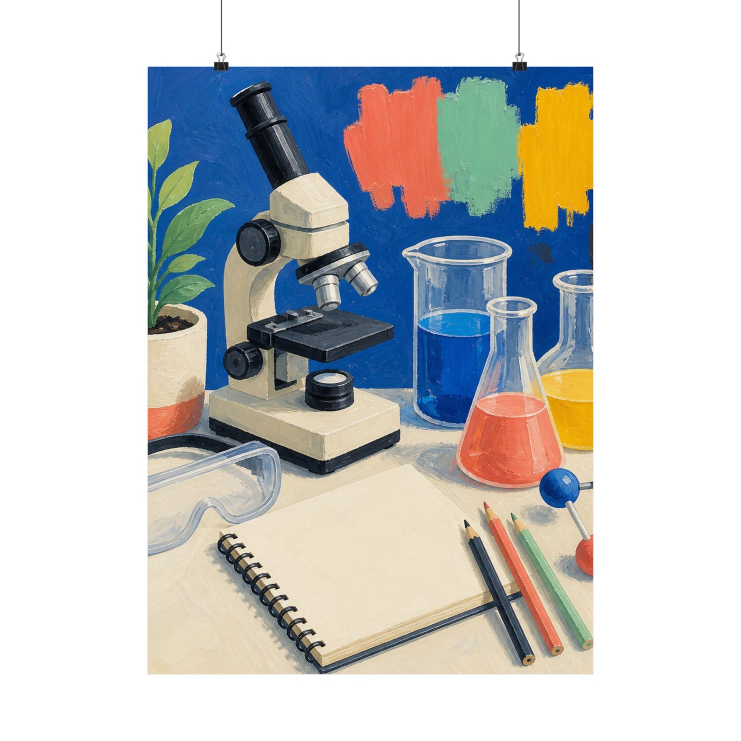 Colorful Science Lab Learning Art Poster