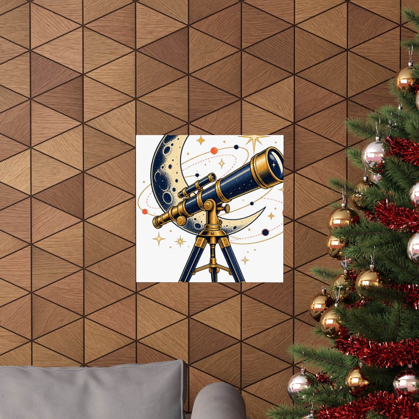 Vintage Telescope Celestial Astronomy Poster
