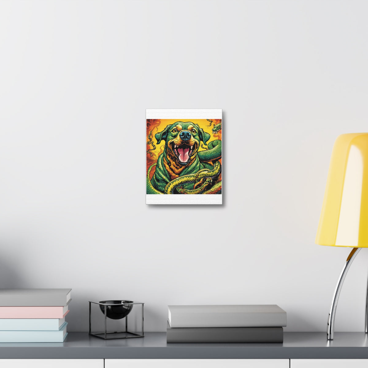 Surreal Serpent Hound Dark Fantasy Canvas Wall Art