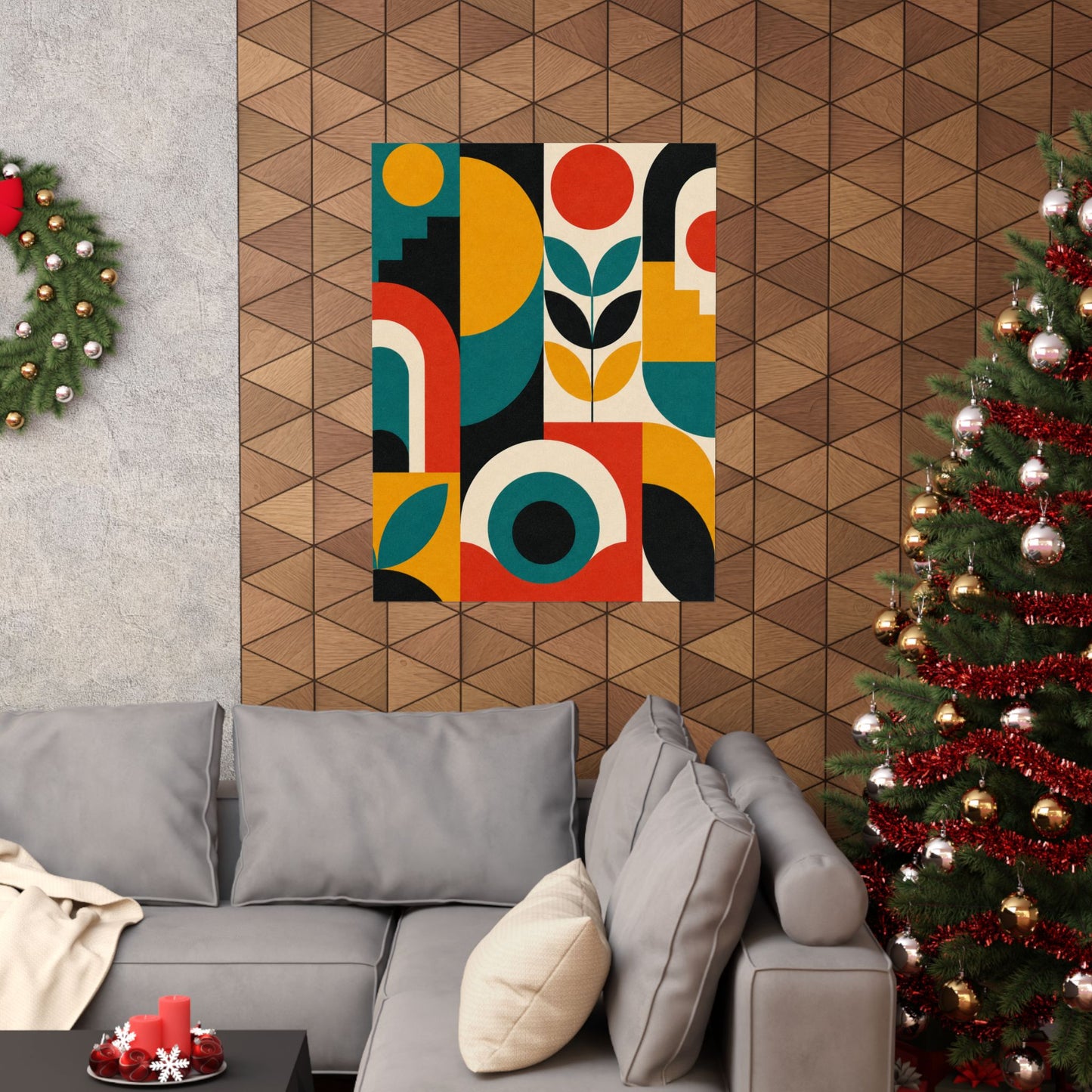 Mid Century Arches Botanical Geometric Abstract Poster