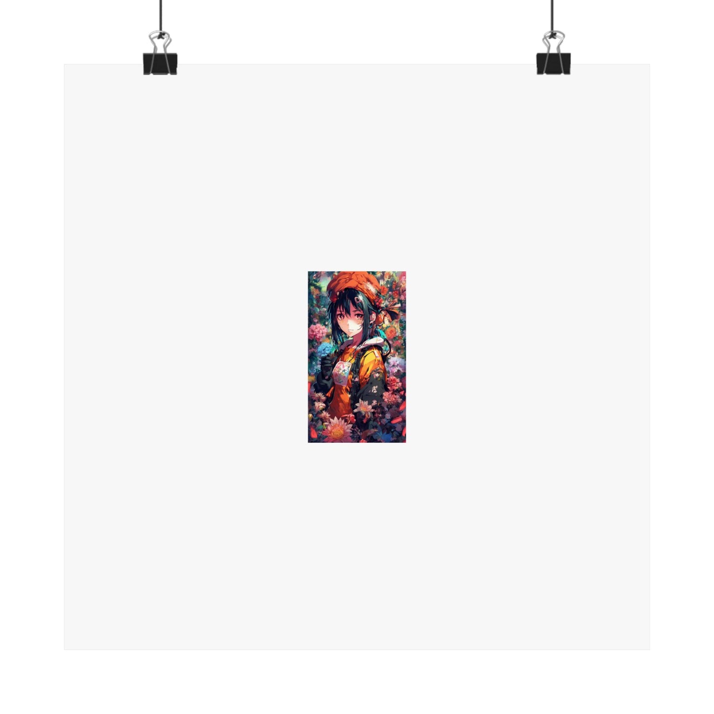 Anime Floral Forest Heroine Portrait Flower Poster Art