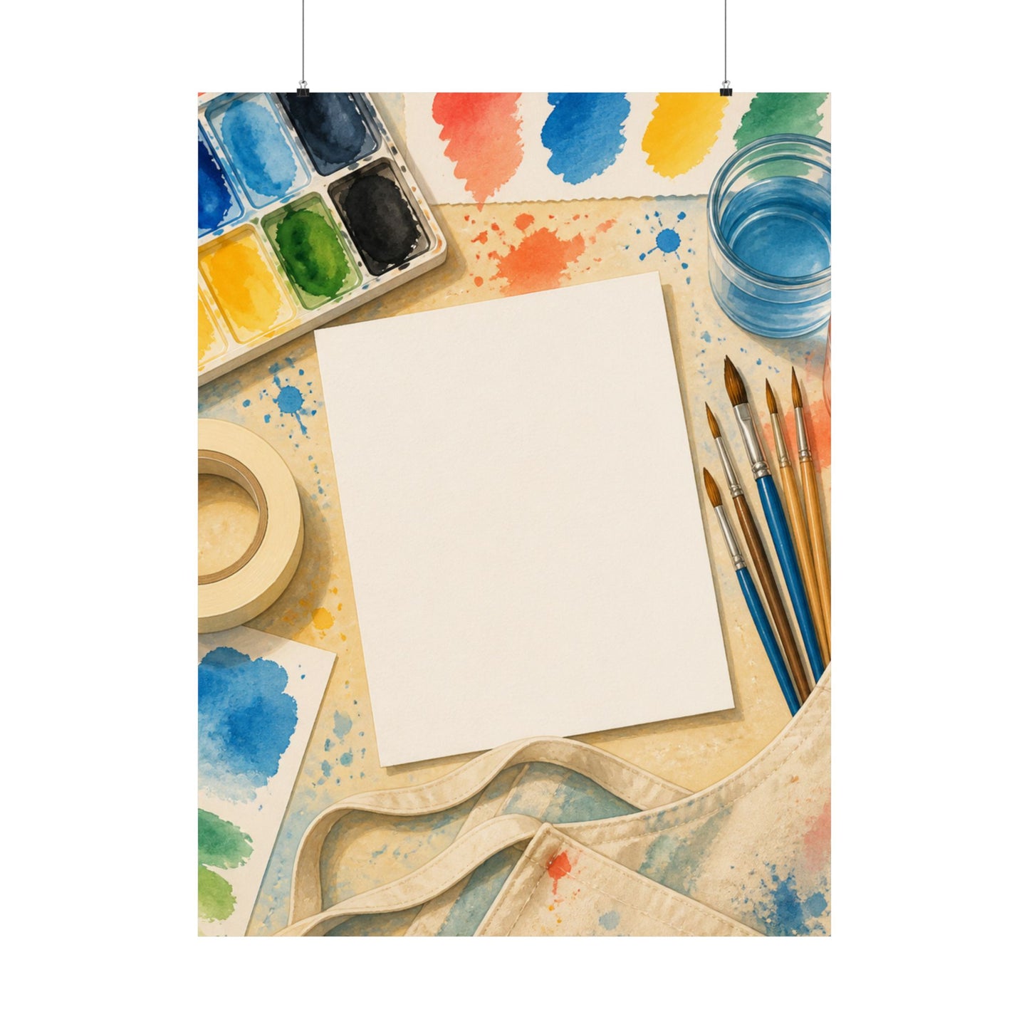 Bright Watercolor Painting Hobby Art Poster