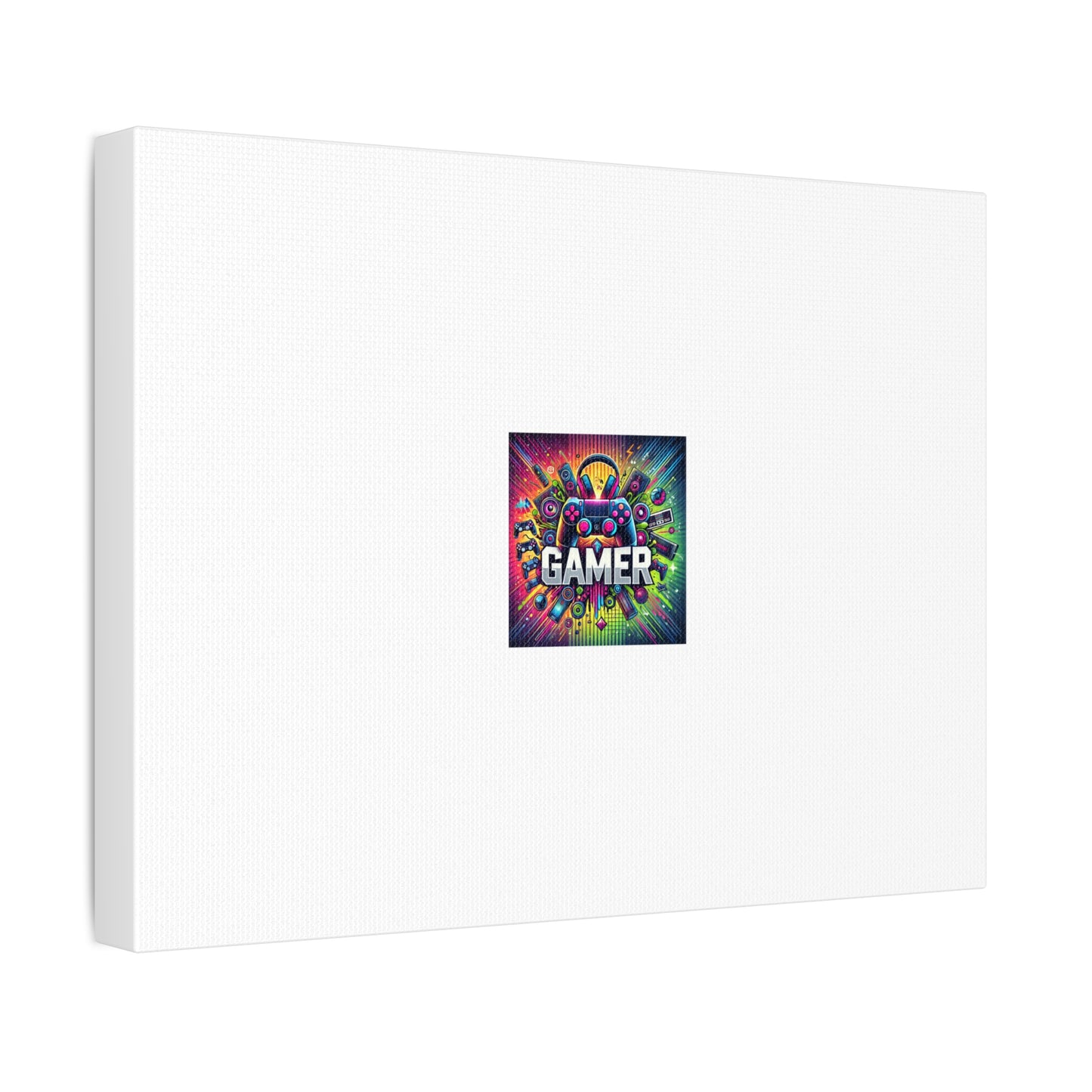 Neon Gamer Energy Retro Arcade Gaming Canvas Wall Art