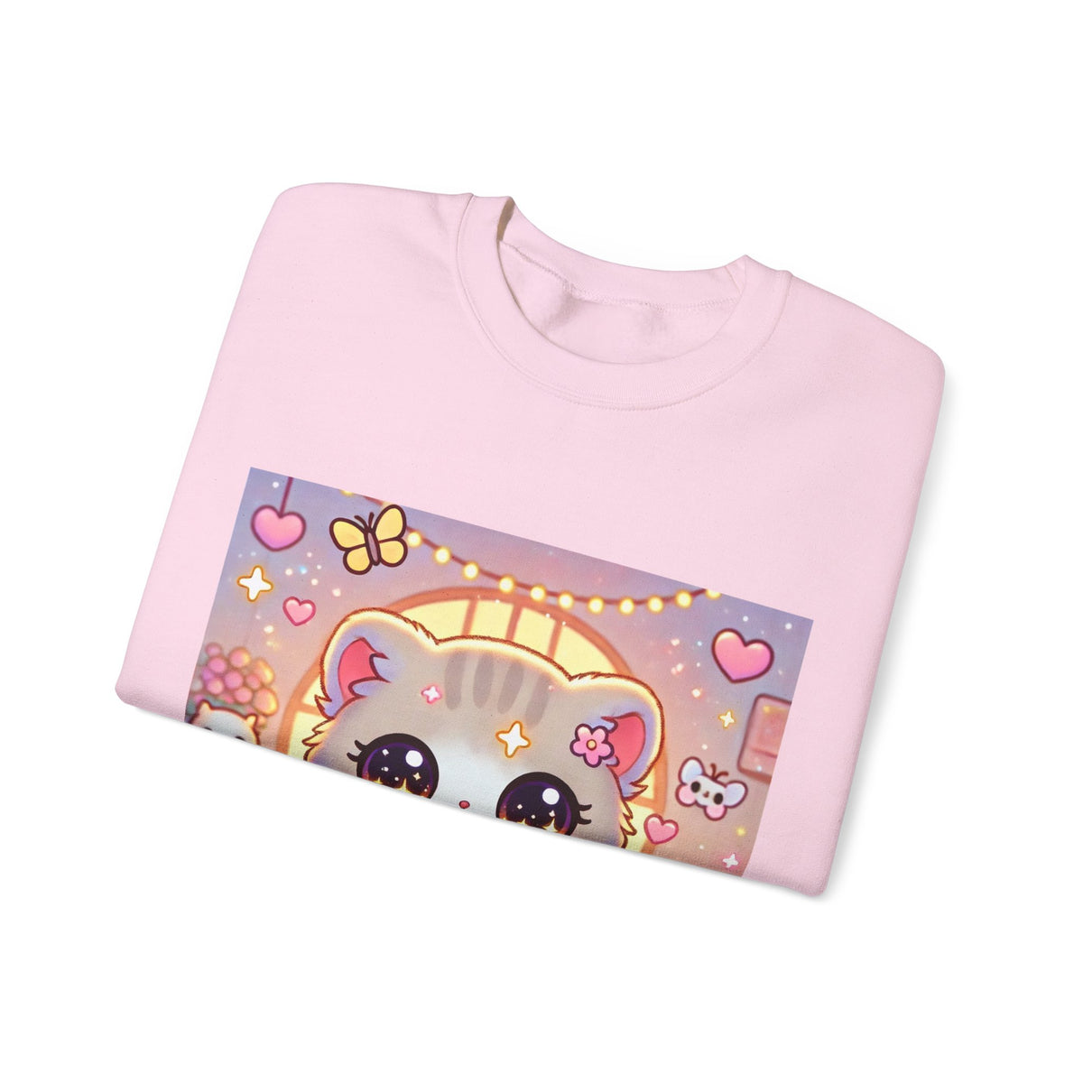 Cozy Kawaii Knitting Cat Pastel Yarn Sweatshirt