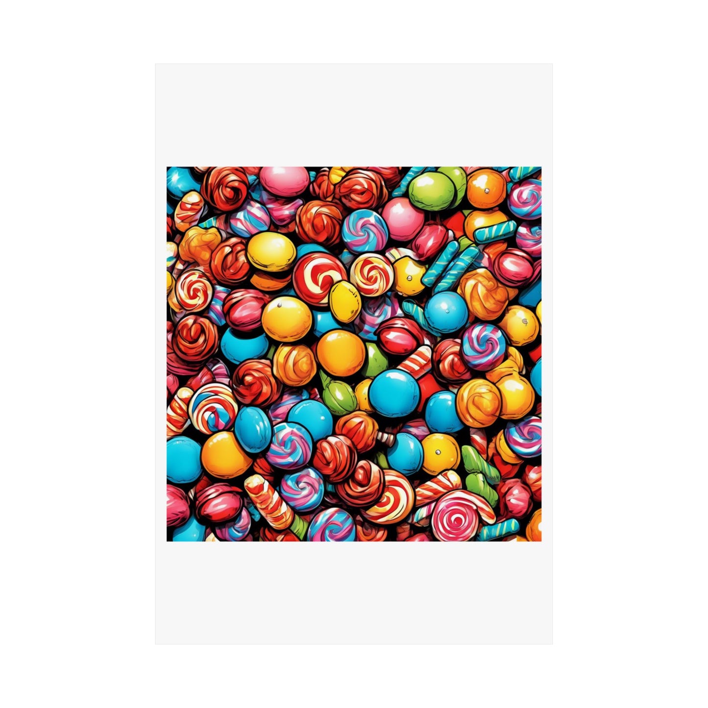 Colorful Candy Pattern Sweets Gift Art Poster