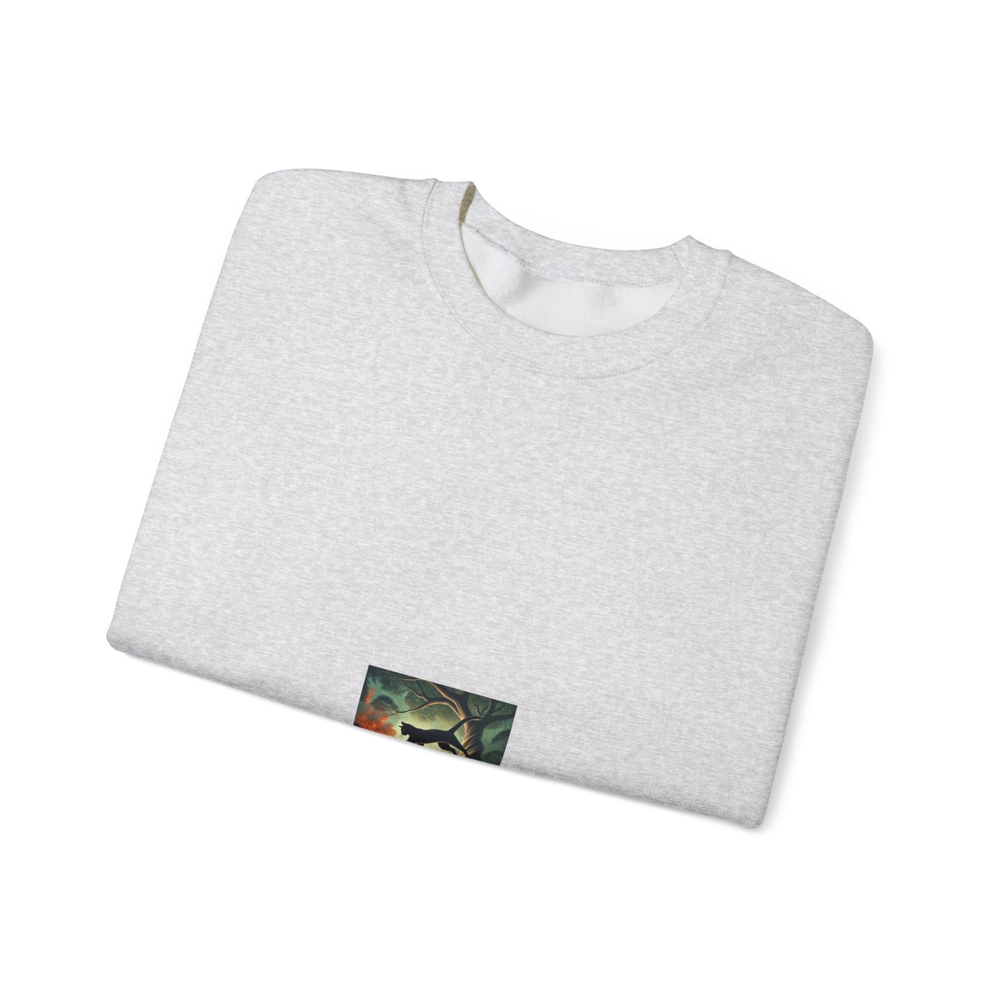 Enchanted Black Cat Forest Crewneck Sweatshirt Cat Lover Gift