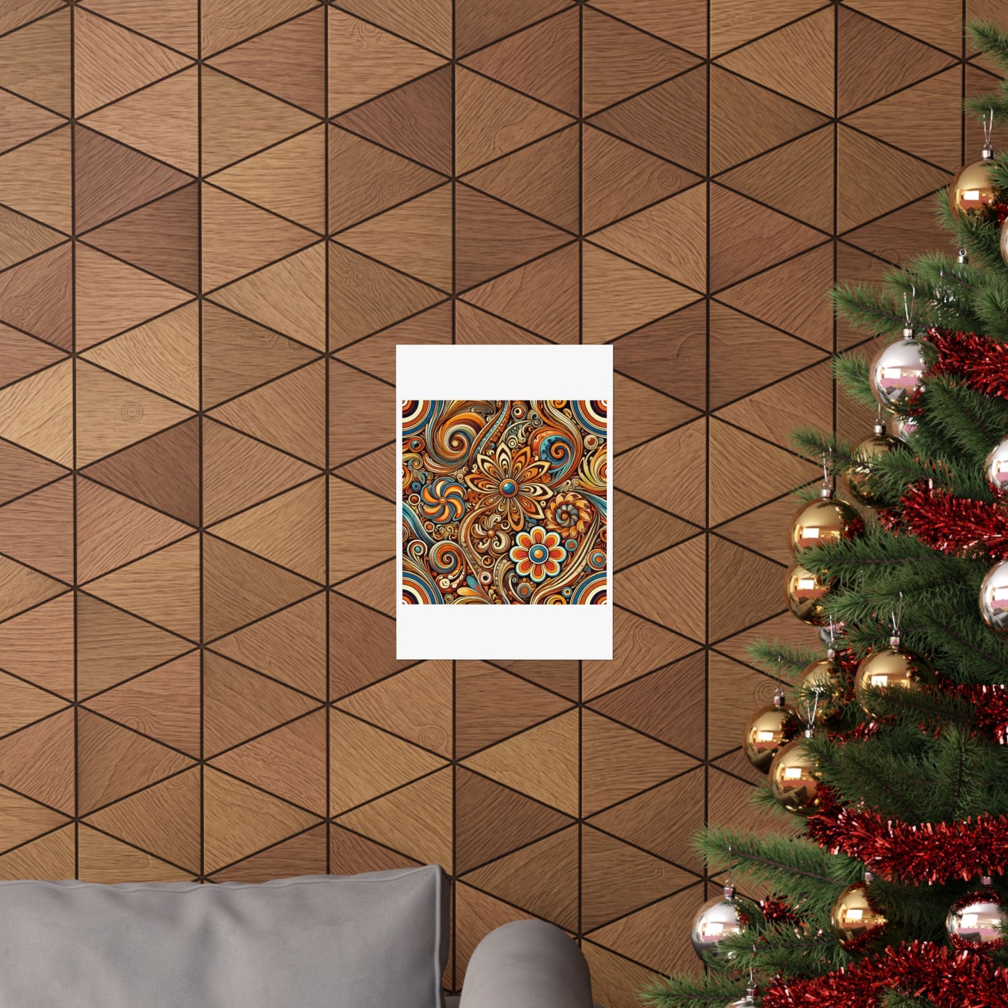 Ornate Abstract Floral Paisley Pattern Poster