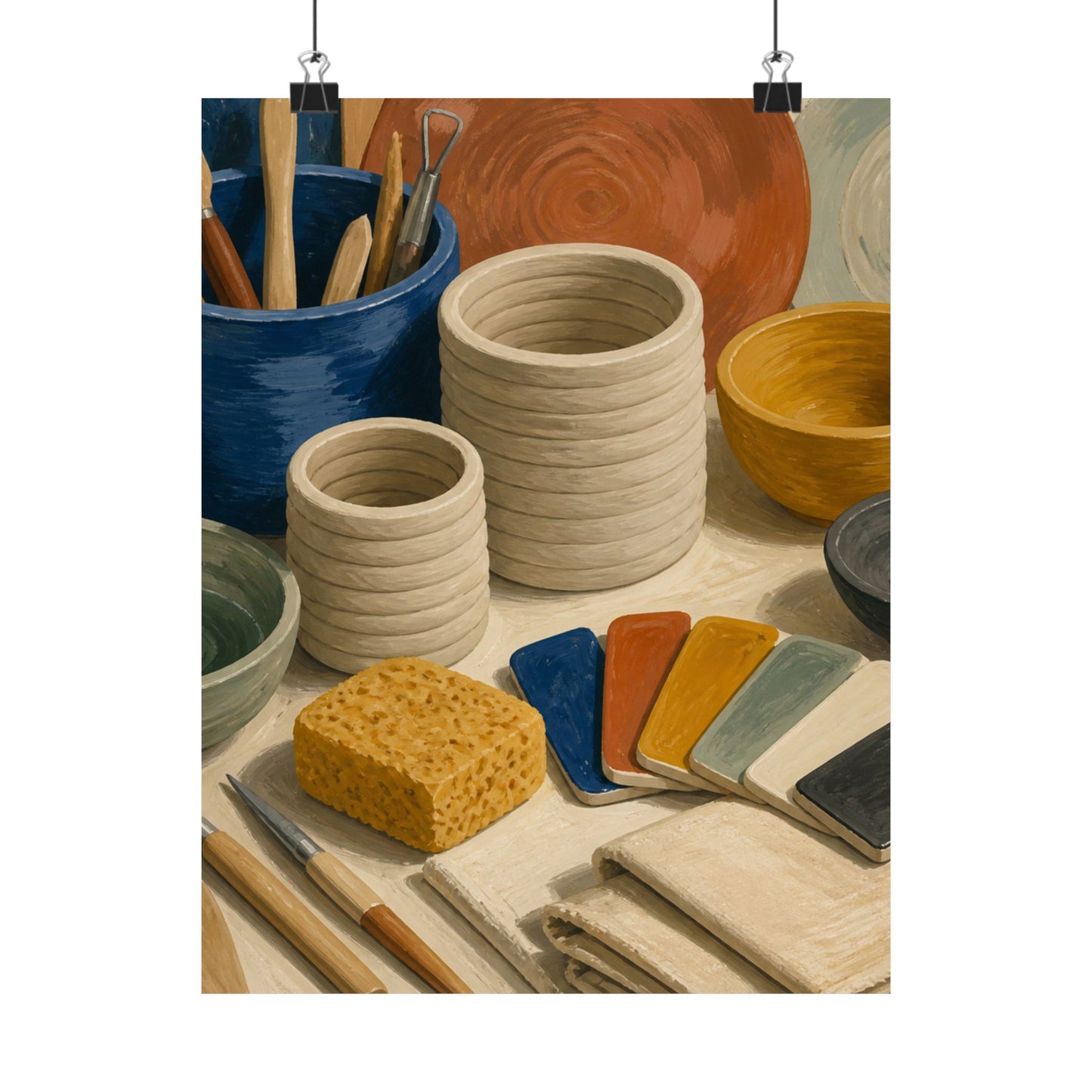 Handbuilt Ceramics Studio Art Poster
