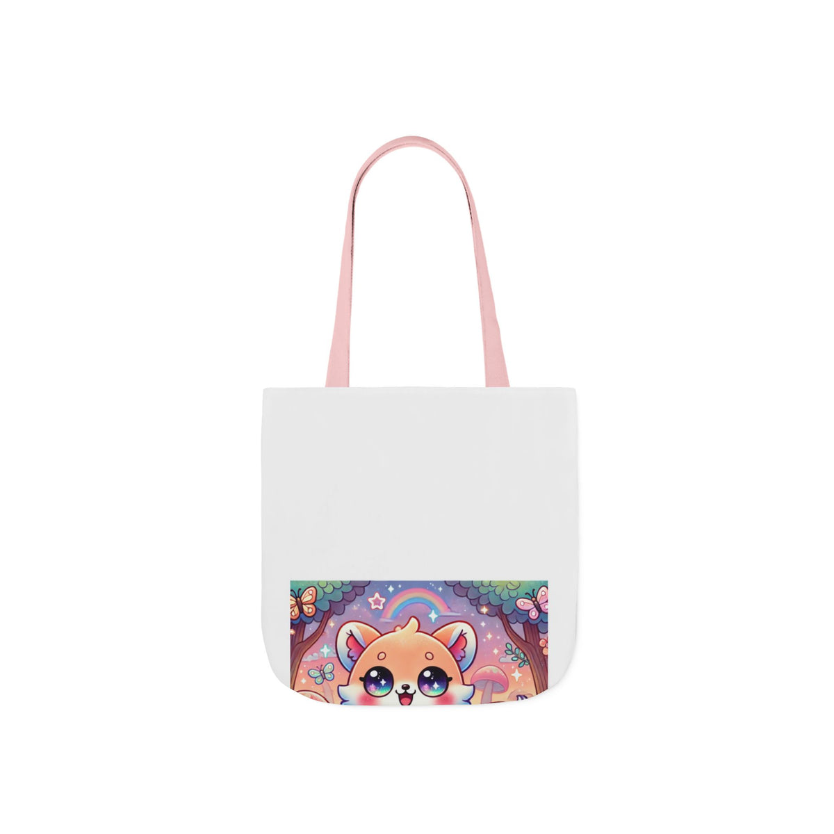 Pastel Woodland Fox Mushroom Kawaii Canvas Tote Bag