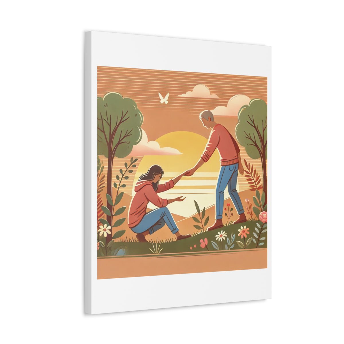 Helping Hands Sunset Garden Canvas Wall Art