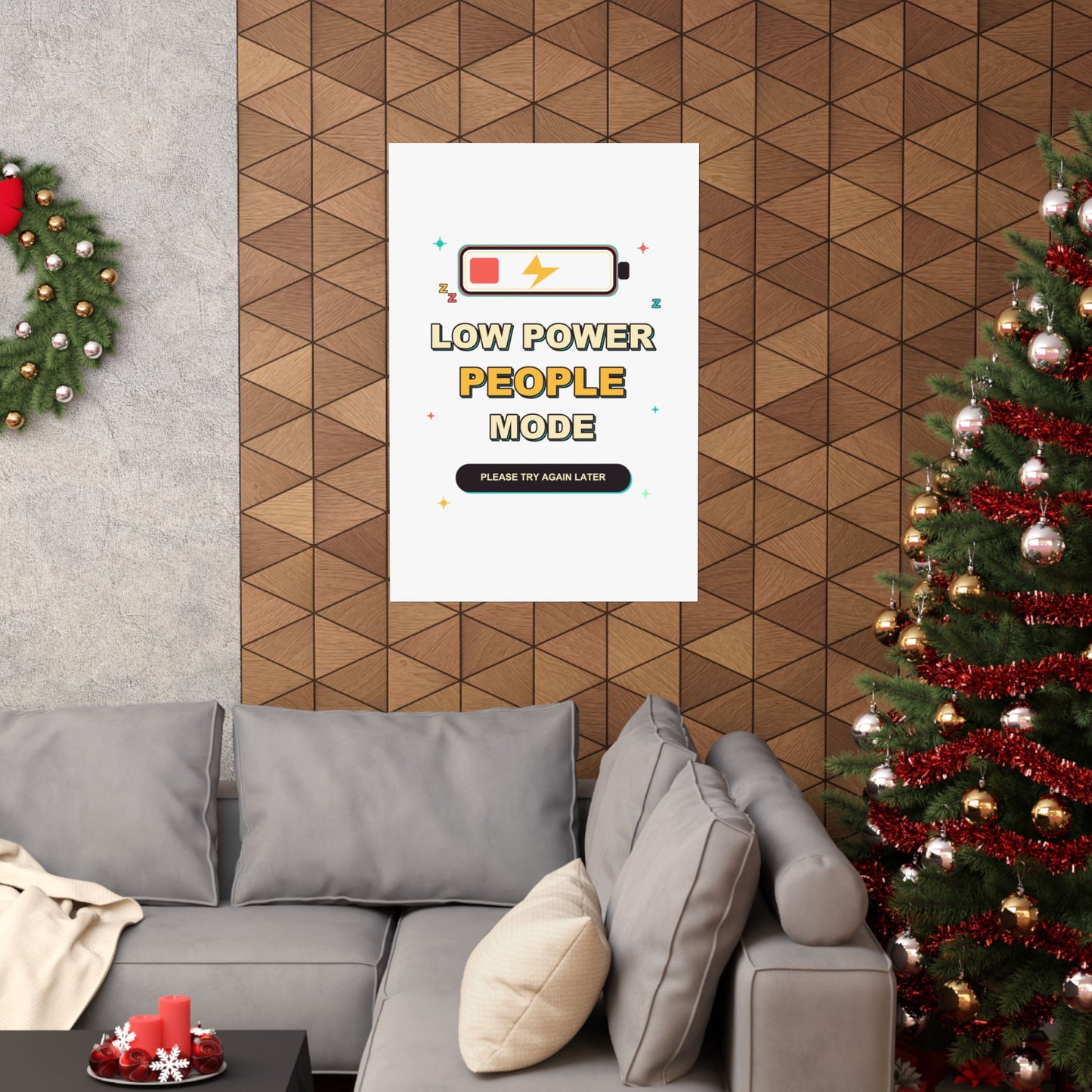 Low Power People Mode Funny Introvert Social Battery Poster