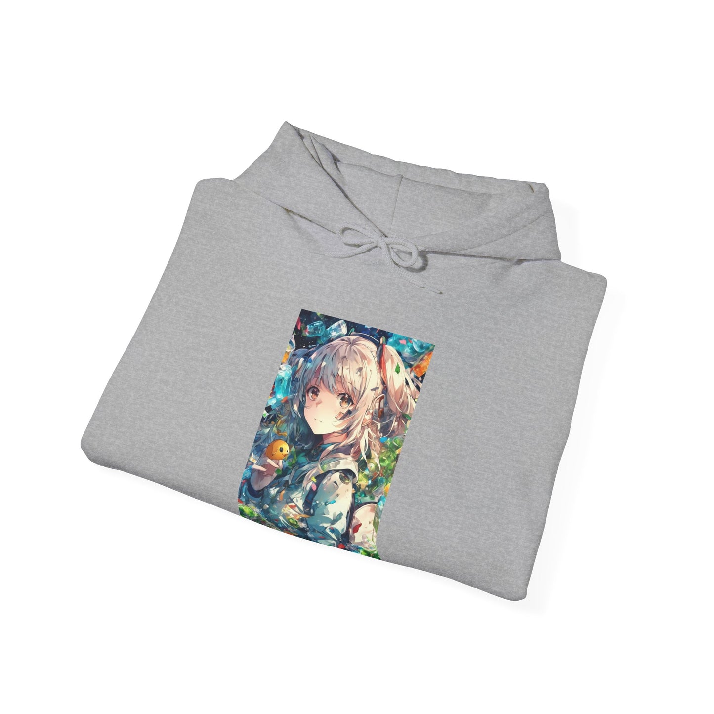 Crystal Bottle Anime Portrait Colorful Graphic Hoodie