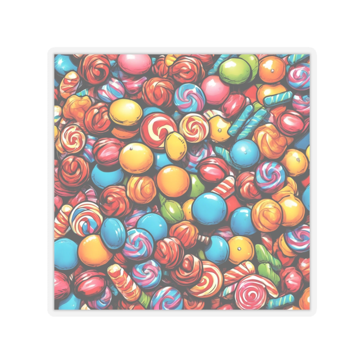 Colorful Candy Pattern Sweets Gift Art Sticker