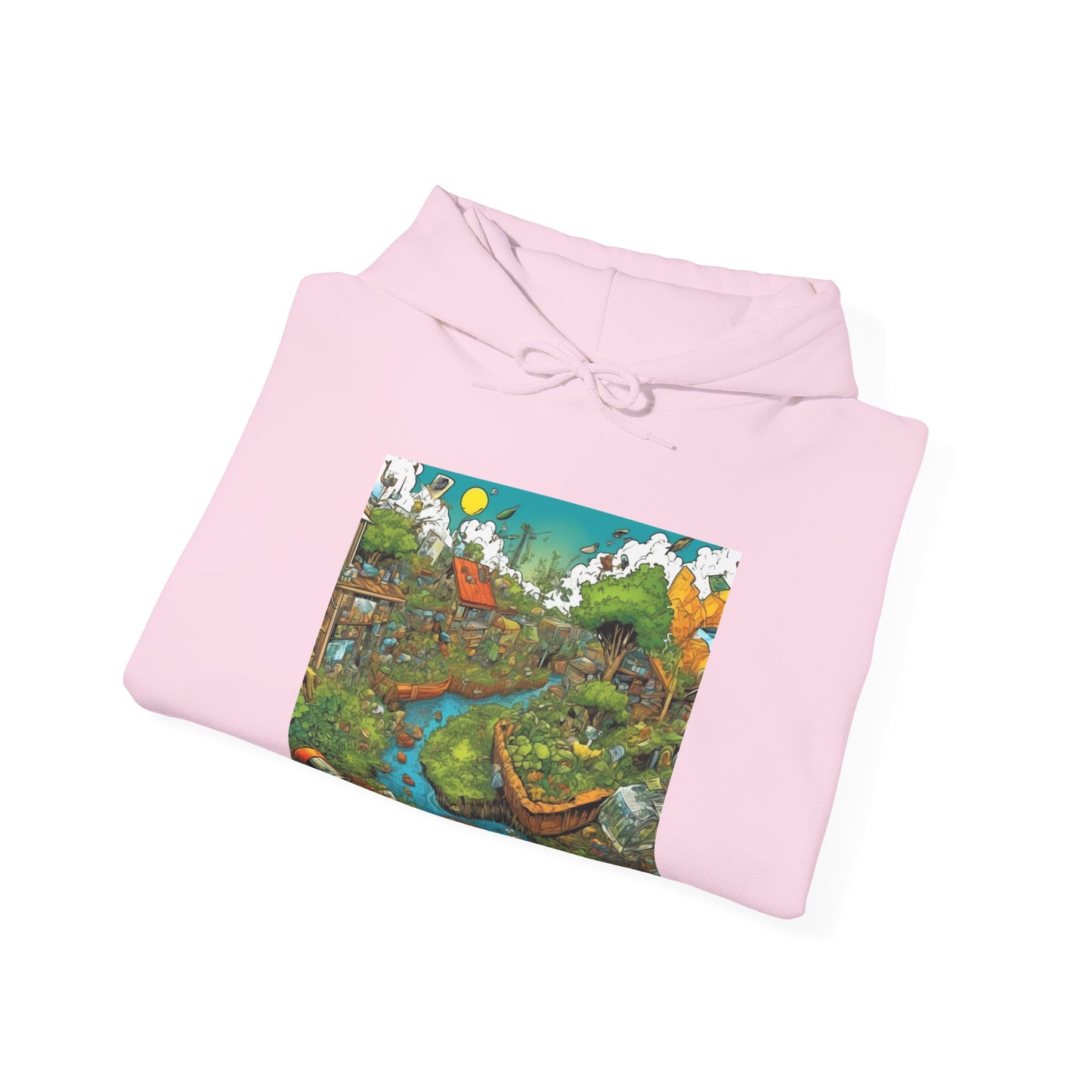 Whimsical Garden Stream Nature Gift Art Hoodie