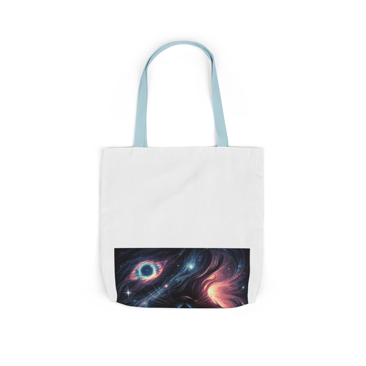 Cosmic Black Cat Galaxy Celestial Canvas Tote Bag
