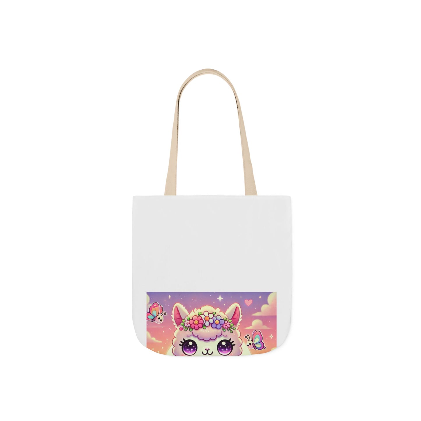 Pastel Floral Alpaca Garden Kawaii Canvas Tote Bag
