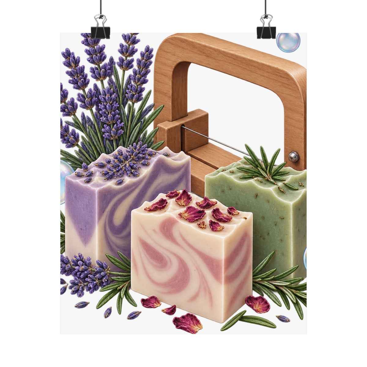 Botanical Soap Making Lavender and Herbs Poster