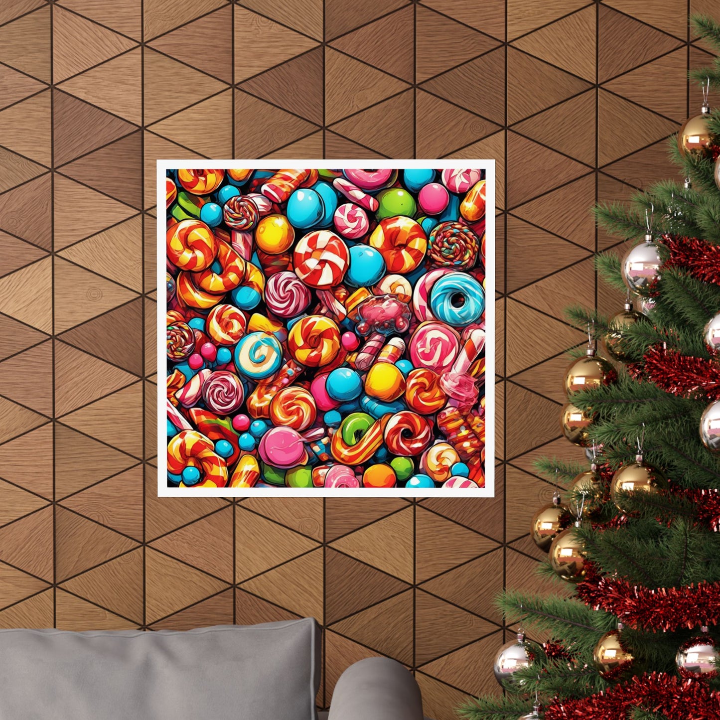 Colorful Candy and Lollipop Pattern Poster
