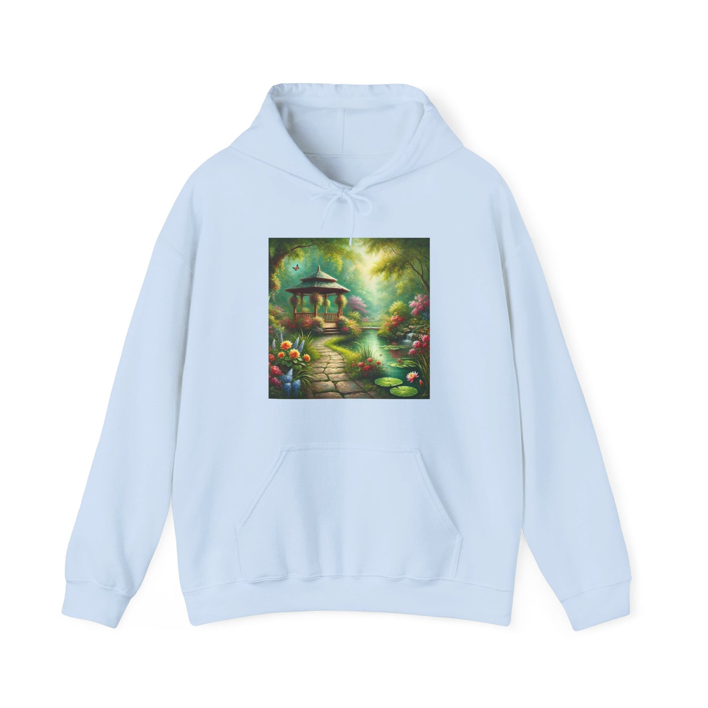 Spring Garden Gazebo Floral Landscape Hoodie