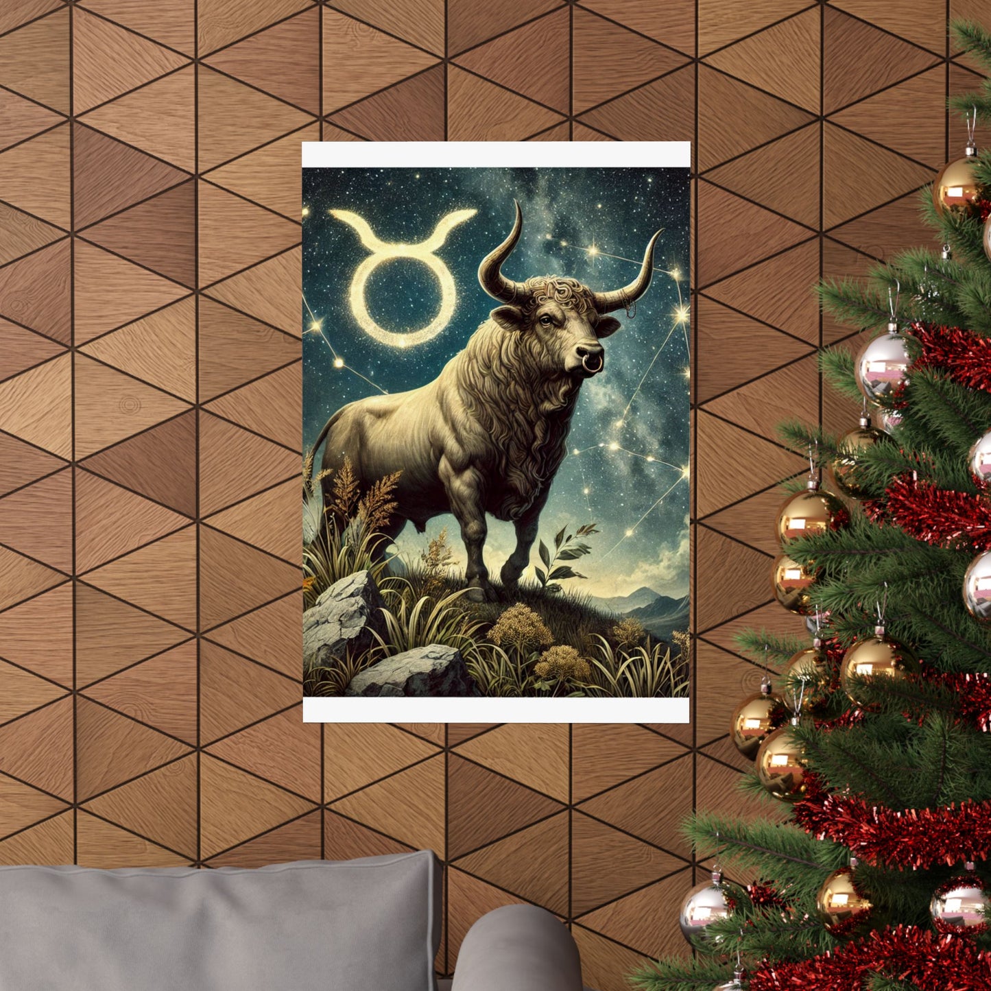 Taurus Bull Constellation Celestial Wall Art Poster