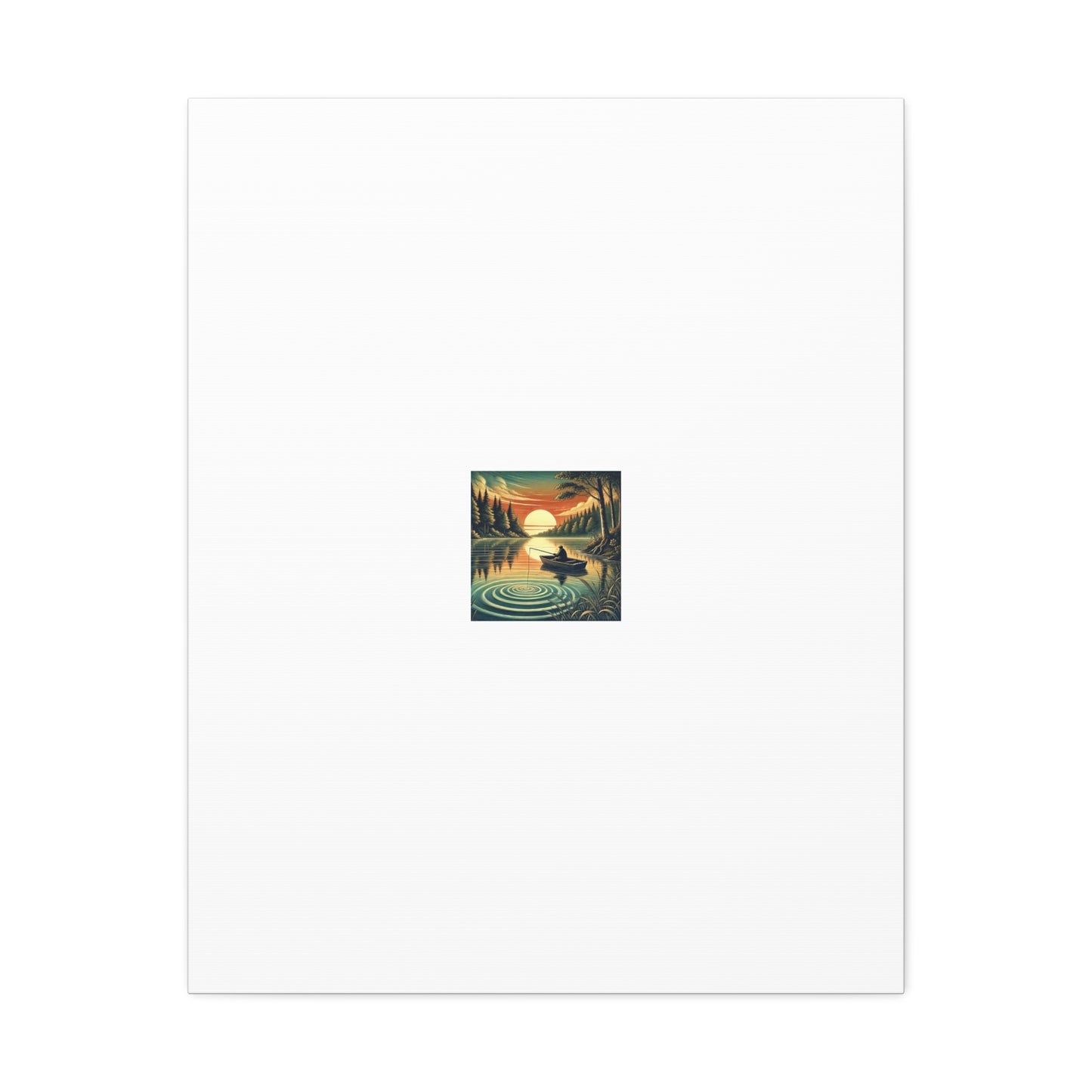 Sunset Lake Fishing Retreat Canvas Lake House Fishing Wall Art Gift