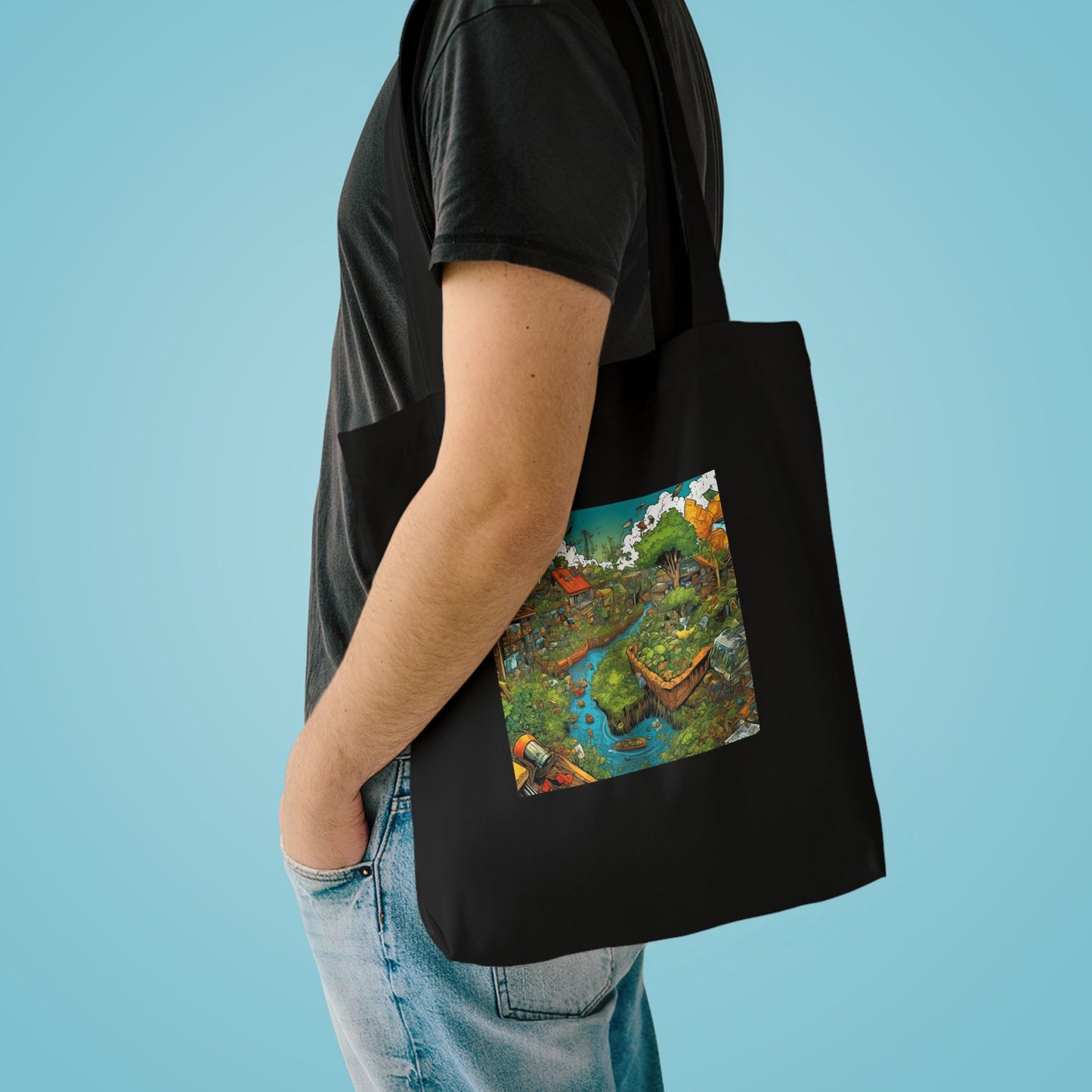 Whimsical Garden Stream Nature Gift Art Tote Bag
