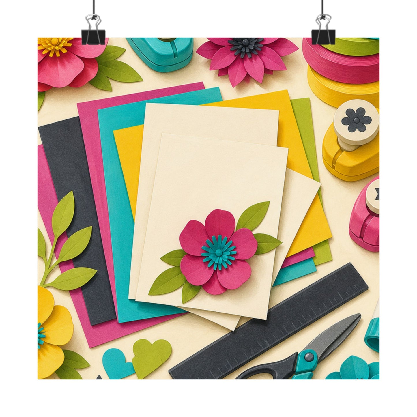 Bright Paper Crafting Hobby Poster