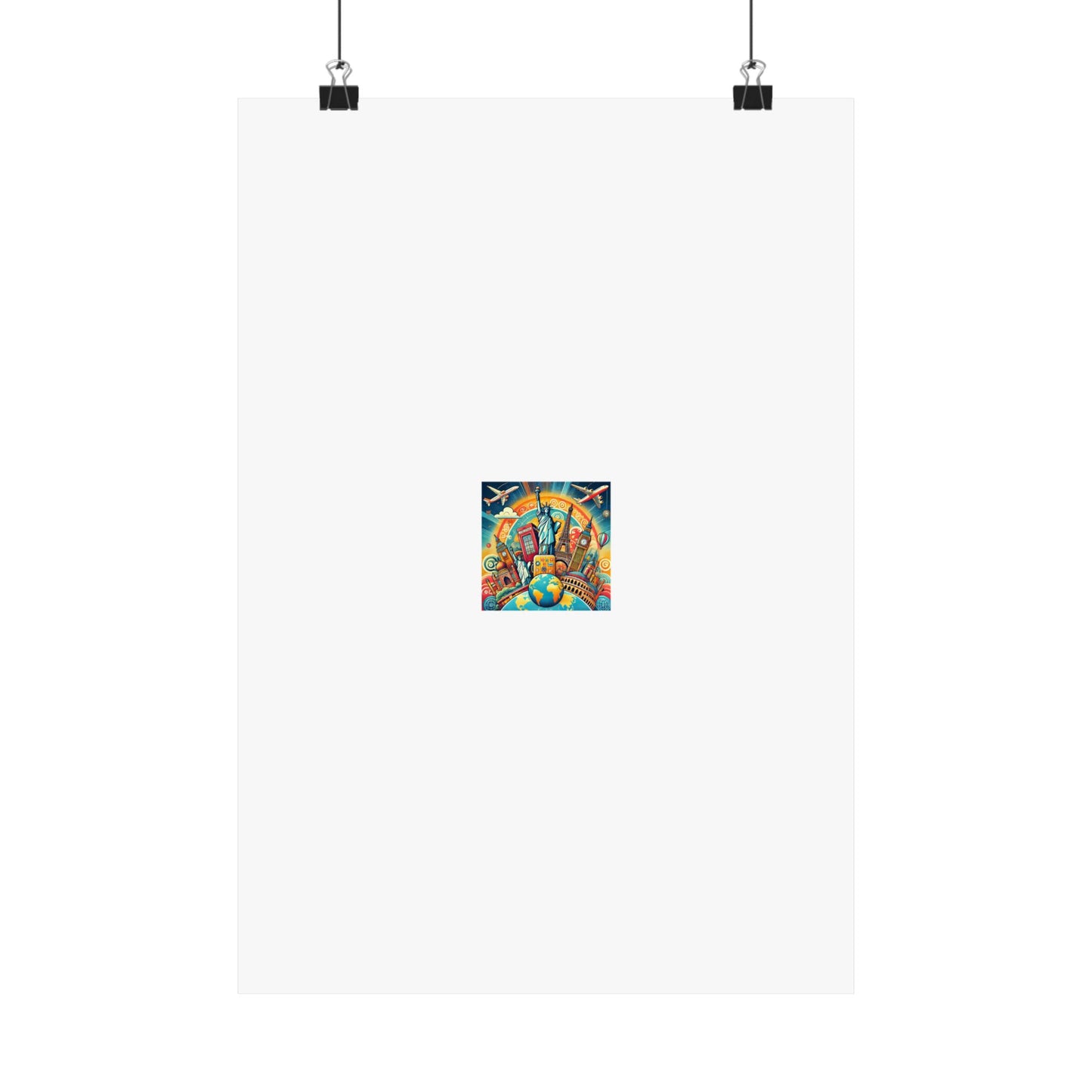 Global Landmark Adventure Collage Colorful Travel Poster