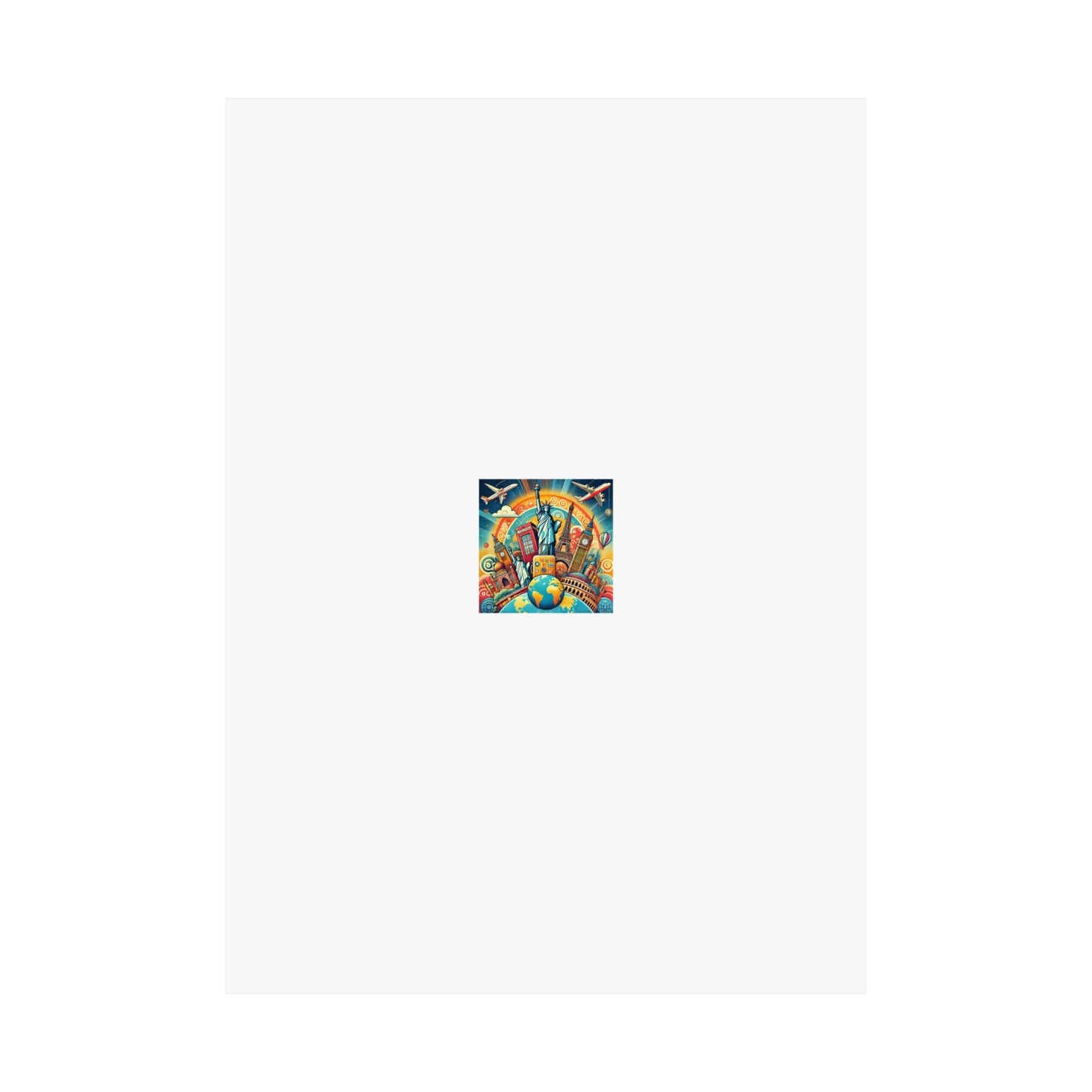 Global Landmark Adventure Collage Colorful Travel Poster