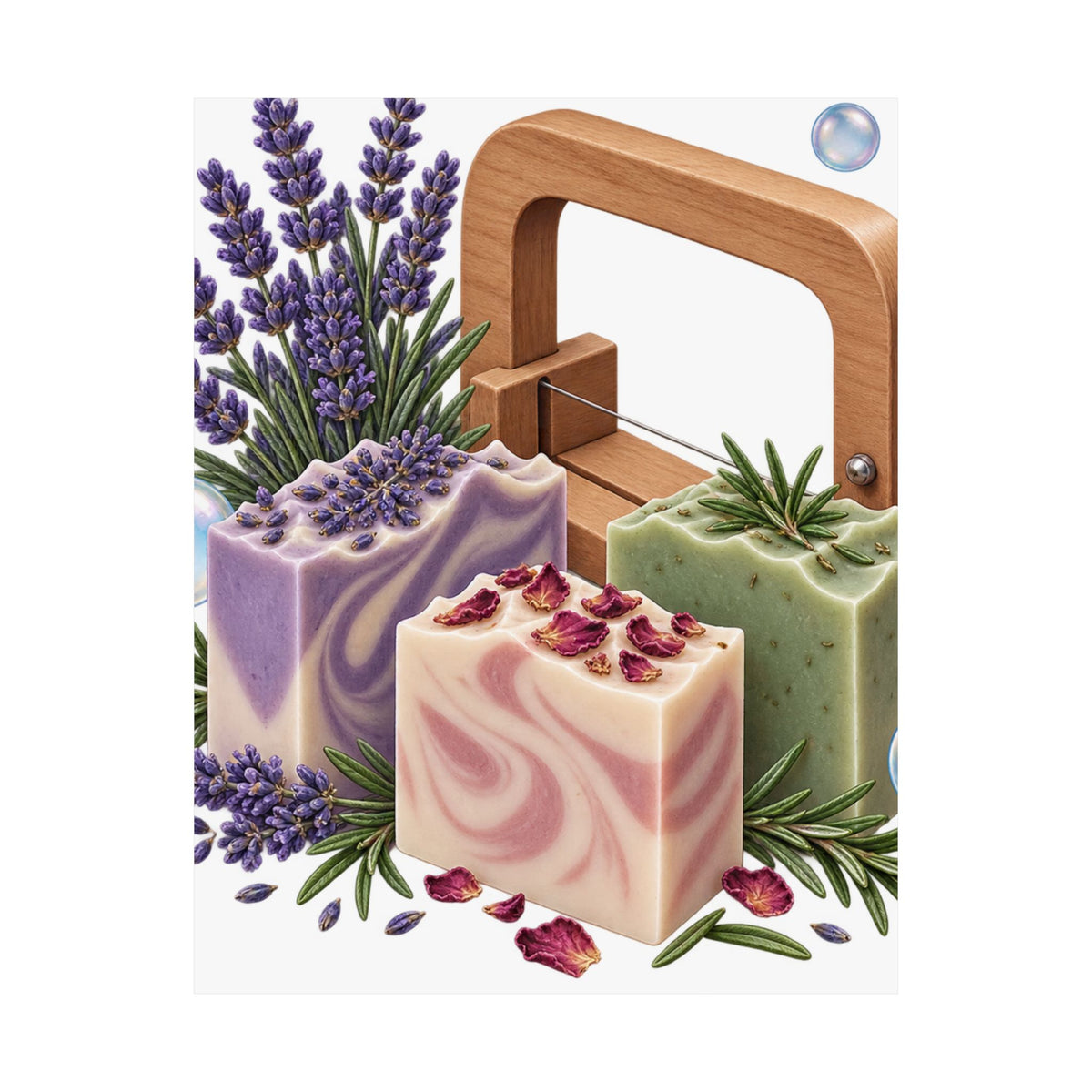 Botanical Soap Making Lavender and Herbs Poster