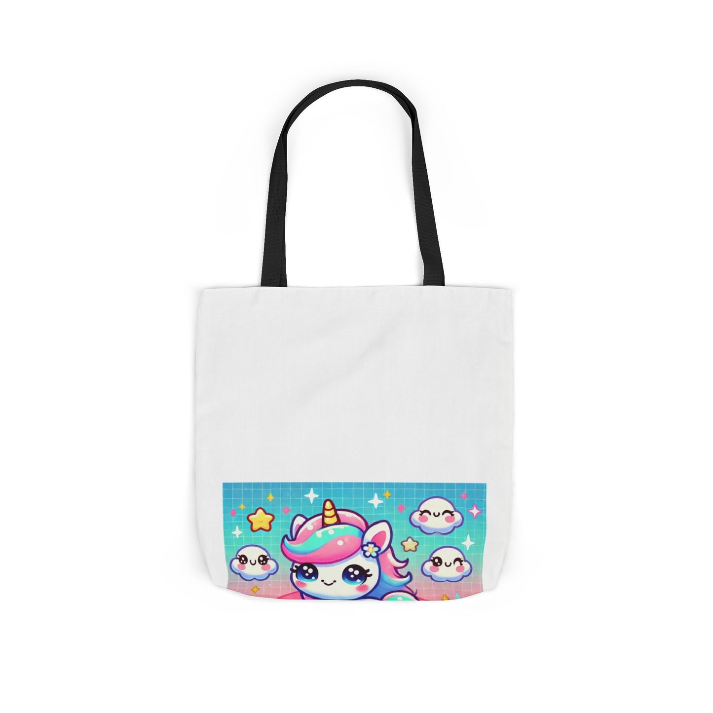 Pastel Rainbow Unicorn Cloud Kawaii Canvas Tote Bag
