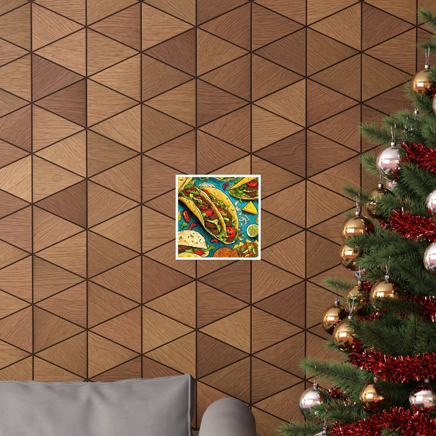 Taco Party Pattern Foodie Gift Art Poster