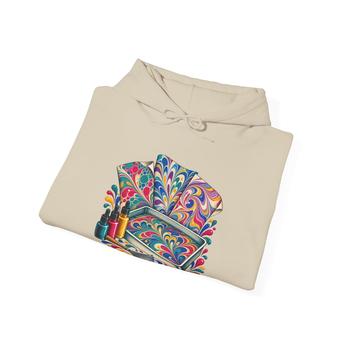 Colorful Paper Marbling Workshop Hoodie