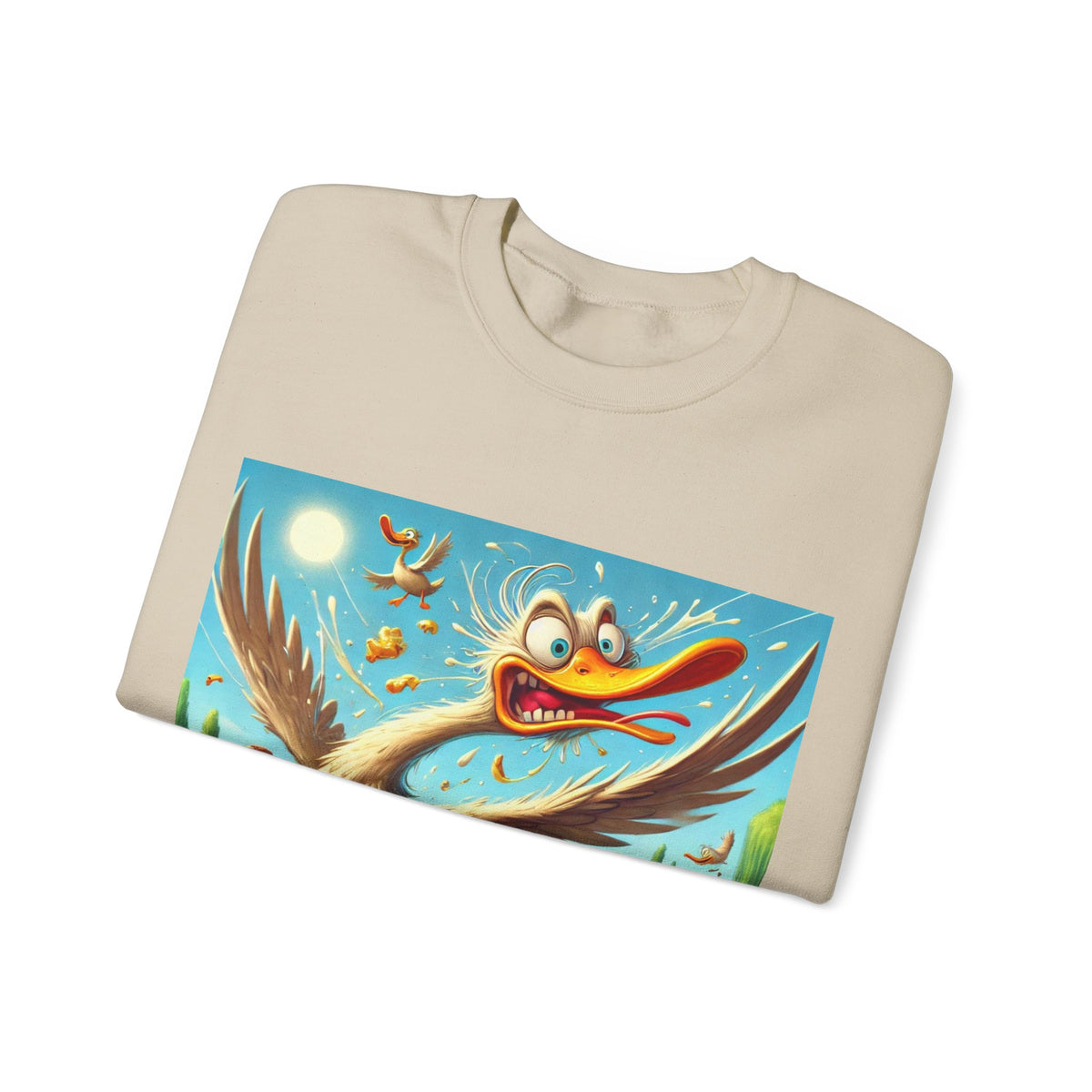 Chaotic Picnic Duck Funny Summer Art Sweatshirt