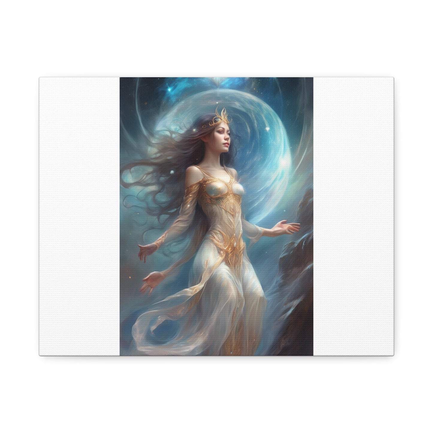 Lunar Celestial Queen Fantasy Portrait Canvas