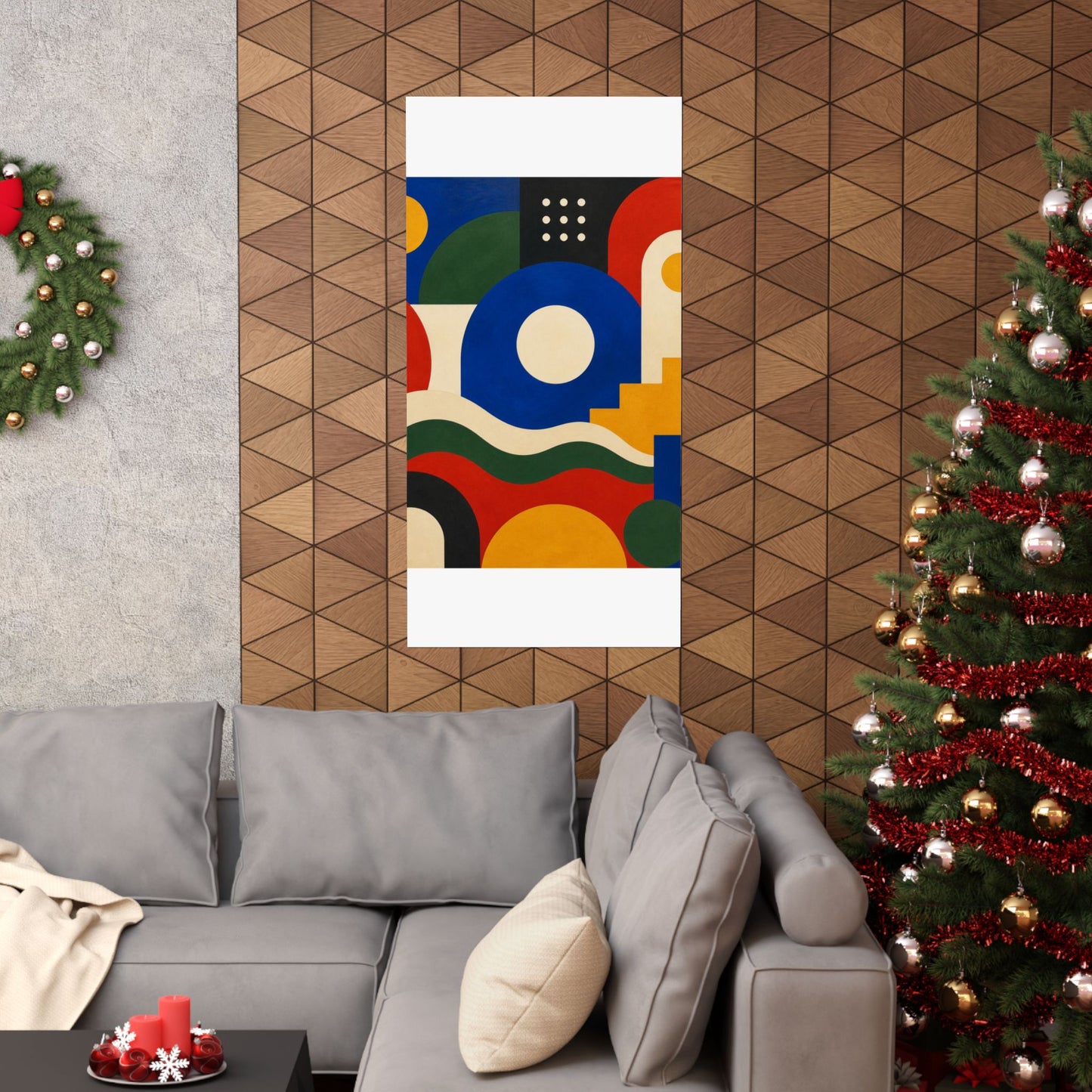 Bold Geometric Balance Abstract Art Poster