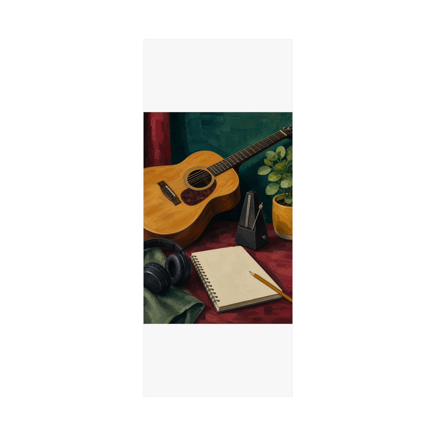Cozy Acoustic Music Practice Art Poster