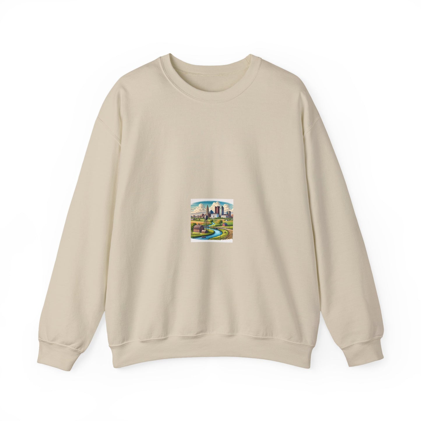 Rural River City Skyline Hometown Landscape Sweatshirt