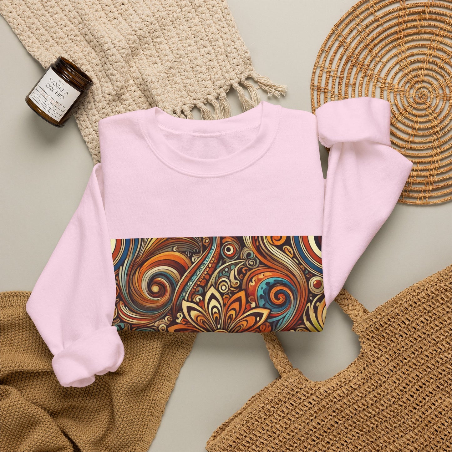 Ornate Abstract Floral Paisley Pattern Sweatshirt