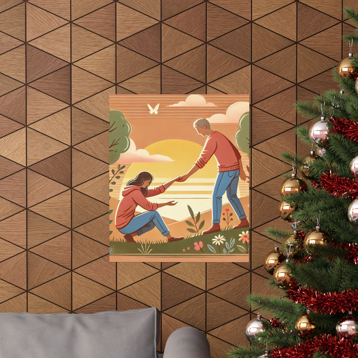 Helping Hands Sunset Garden Wall Art Poster