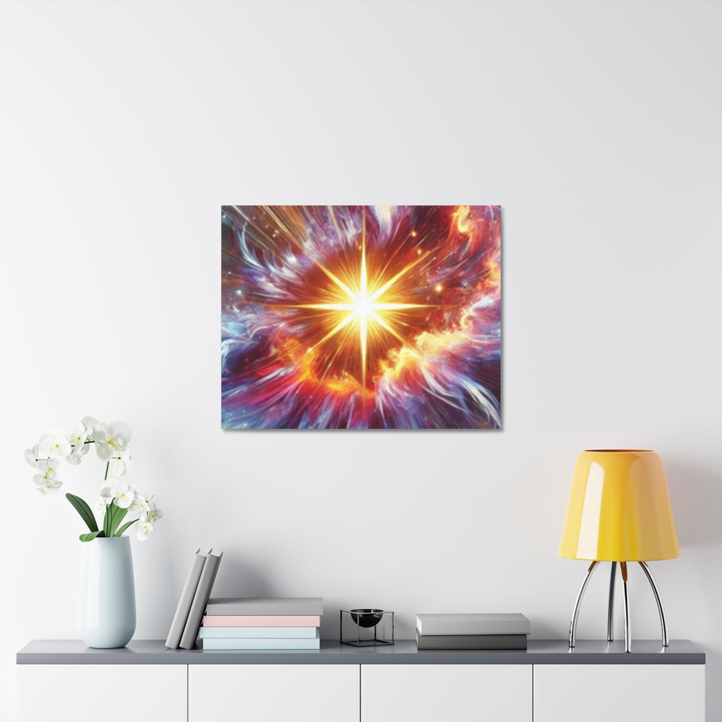 Cosmic Starburst Energy Abstract Space Canvas Wall Art Gift