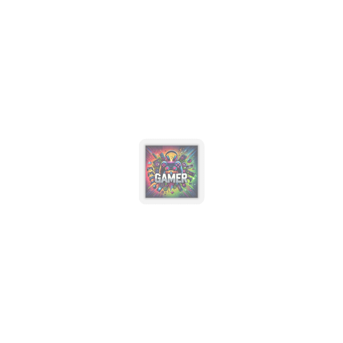Neon Gamer Energy Retro Arcade Gaming Sticker for Laptops