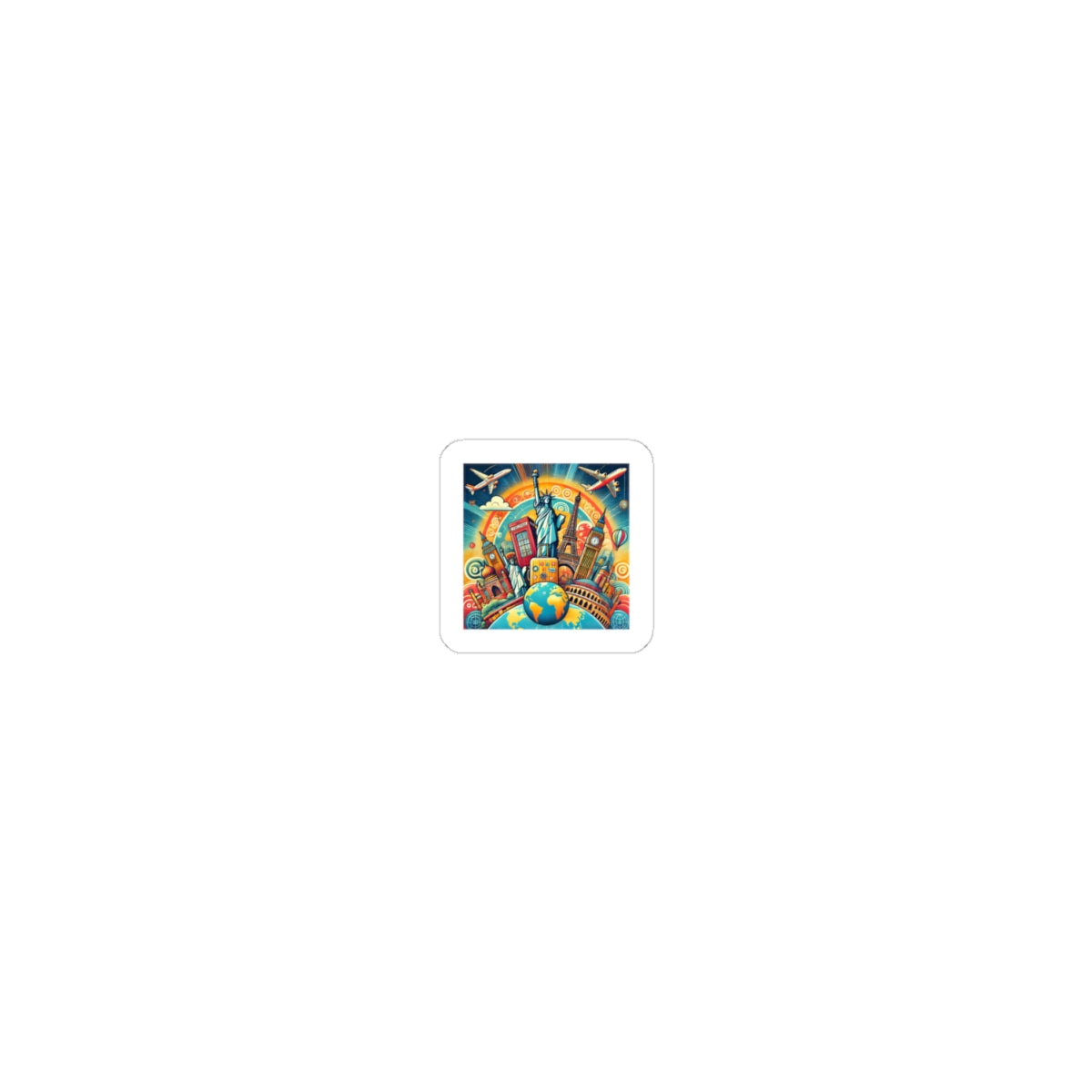 Global Landmark Adventure Collage Adventure Travel Sticker